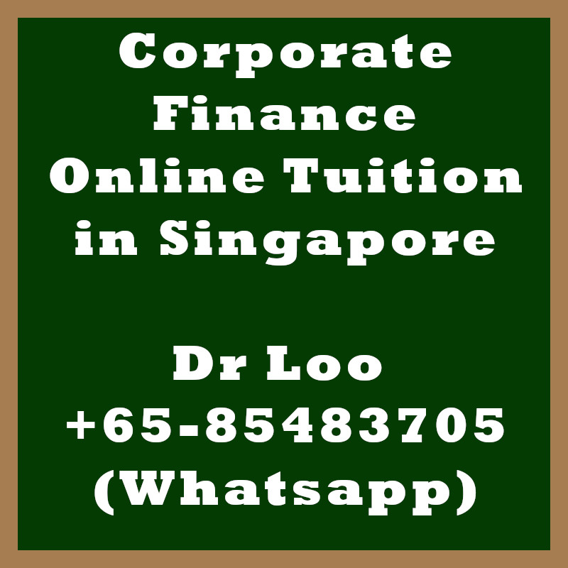 Corporate Finance Online Tuition Singapore