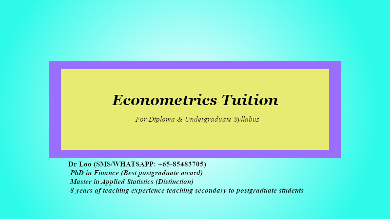 Econometrics Tuition Service in Singapore