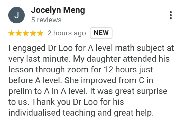 JC H2 Maths Student Parents Review